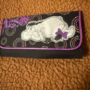 Disney vintage Eeyore long Black and Purple Wallet